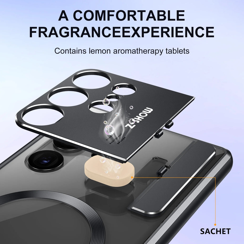 Rugged Aluminum Alloy Metal Case with Acrylic Clear Back Camera Lens Protective Cover Magnetic MagSafe Shockproof Case D60997