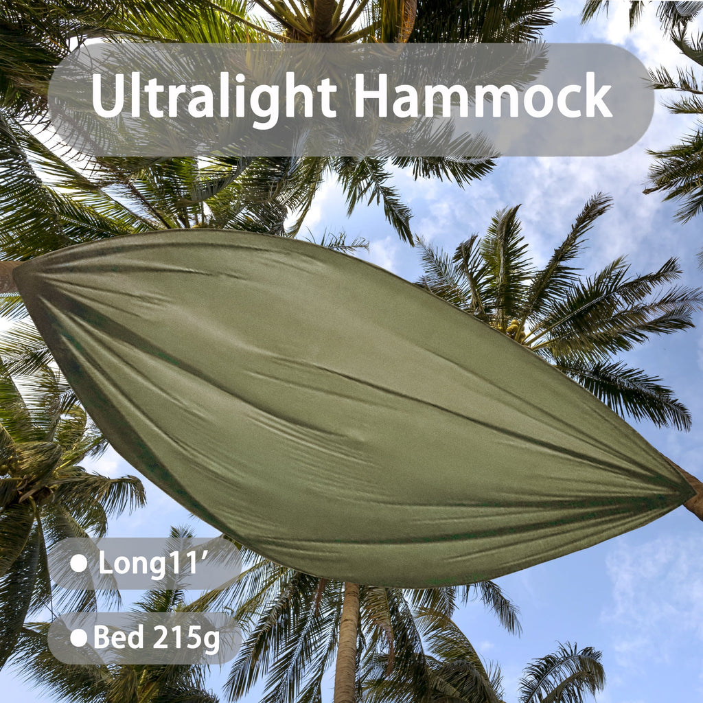 Olive Green Camping Hammock with Tree Straps S4457