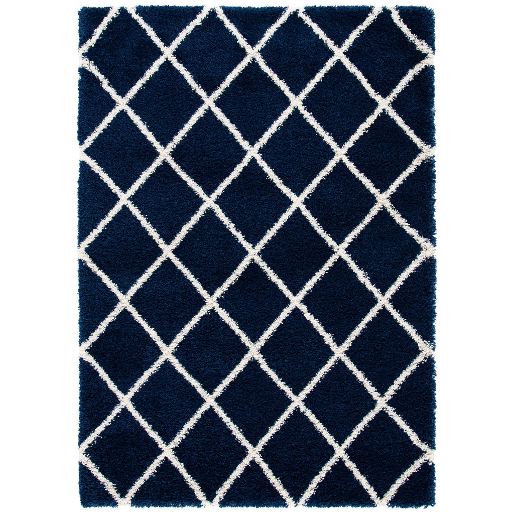 Ivory / Navy Shag Rug M30715