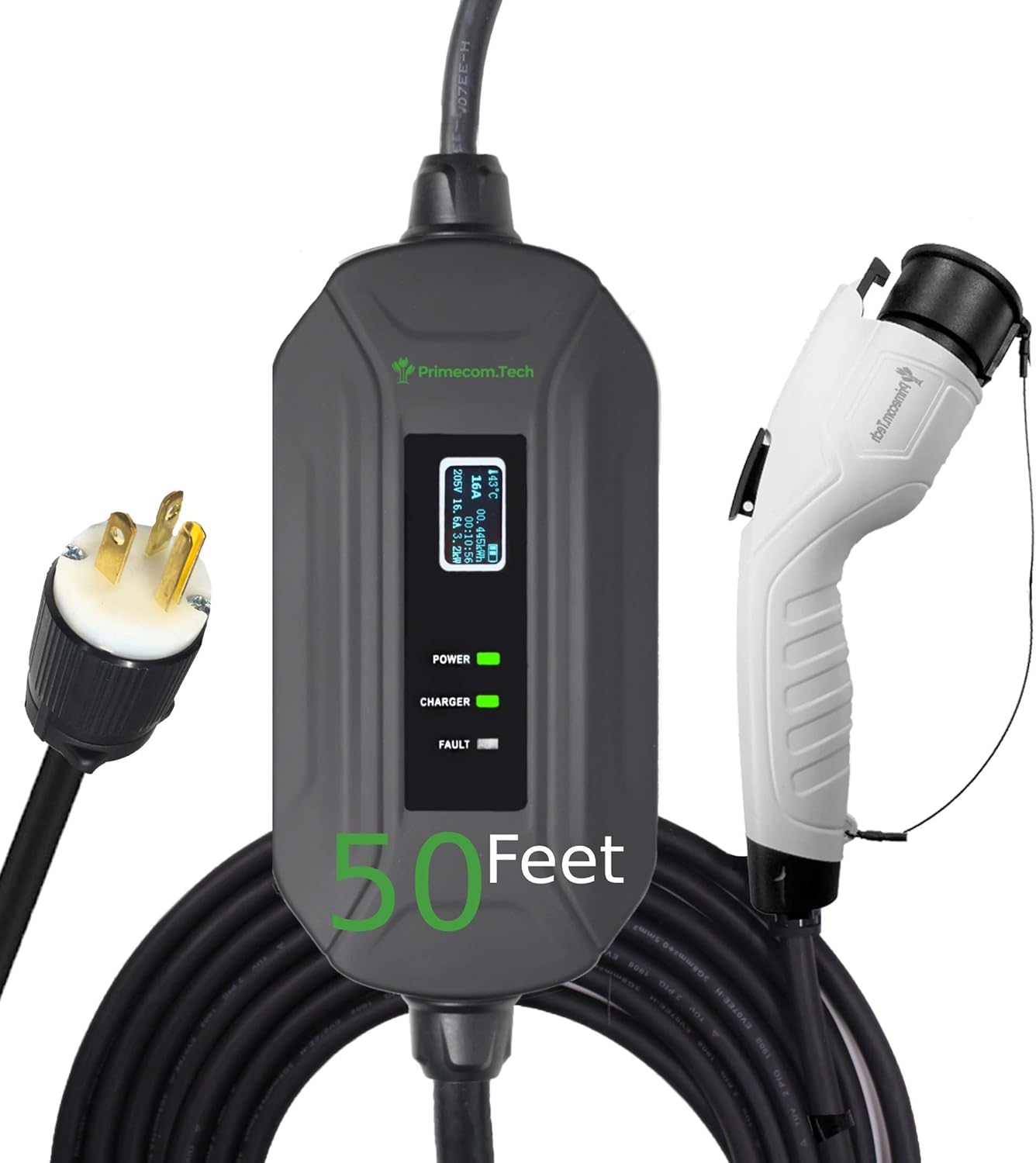 Portable Level 2 Electric Vehicle Charger, 16Amp, 35 Feet P3777