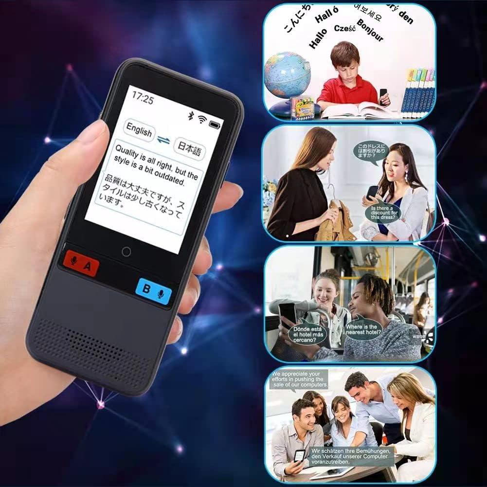 Gold 2.4 Inch Touch Screen Two Way Instant Translator Device Pack of 2 Z7237