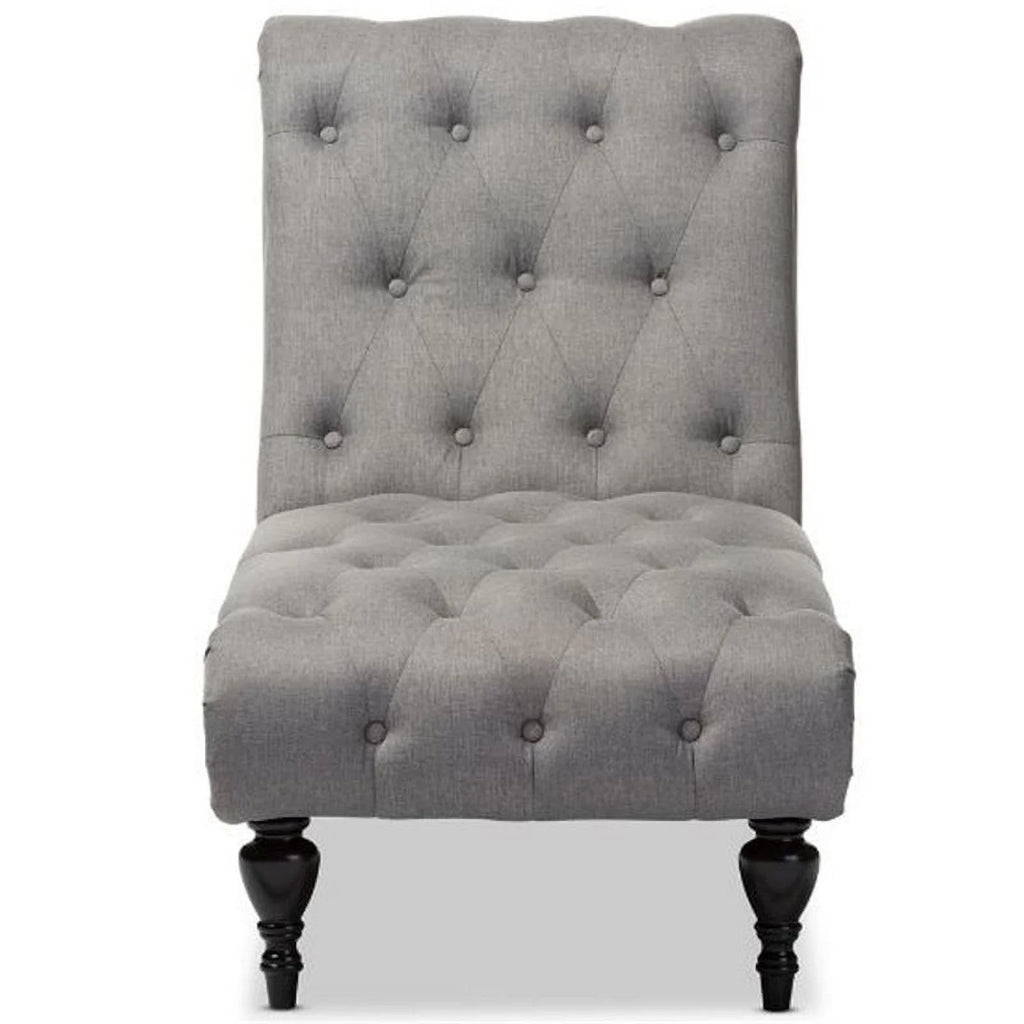 Tufted Chaise Lounge in Gray and Black A880633