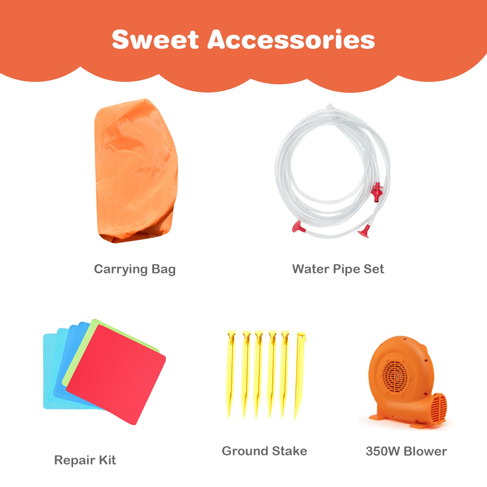 Inflatable Water Slide Bounce House with 350W Blower E76426