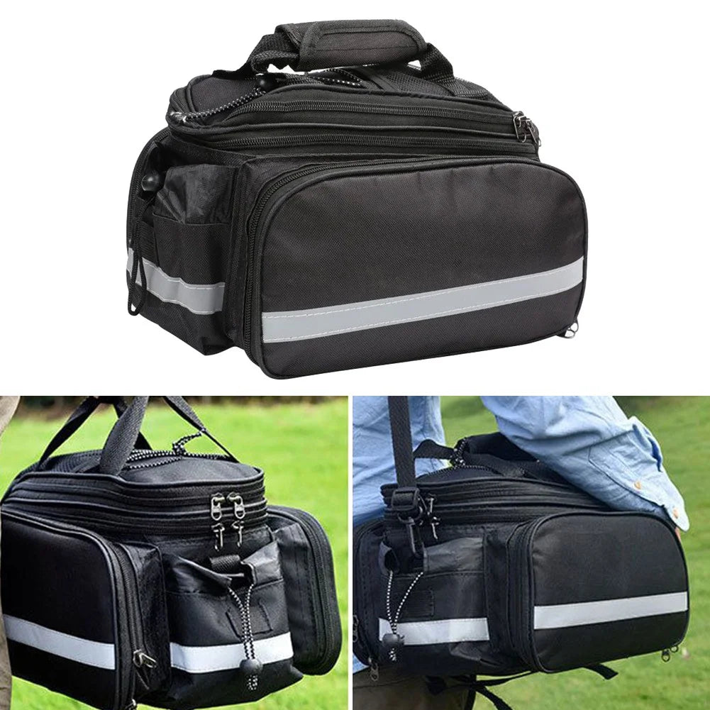 Bicycle Rear Rack Trunk Storage Bag with Reflective Strap Z124639