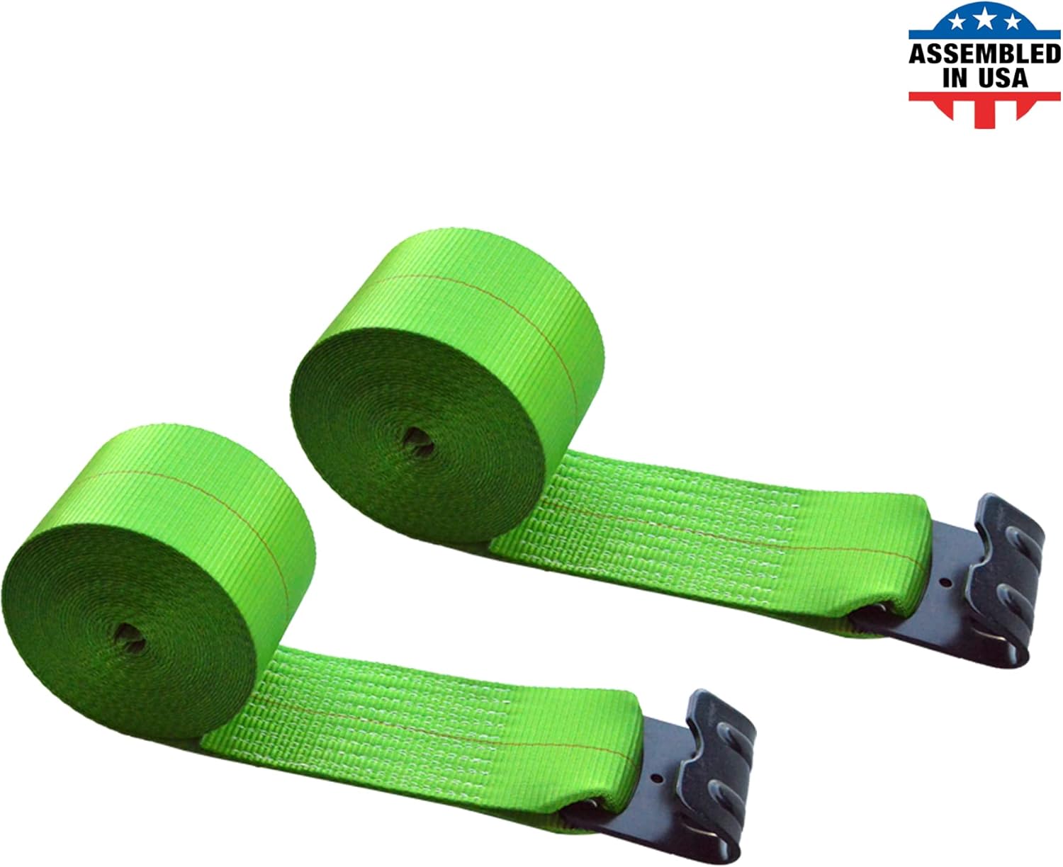 Blue Tie Down Straps Pack of 4 Heavy Duty Winch Strap with Flat Hooks K352