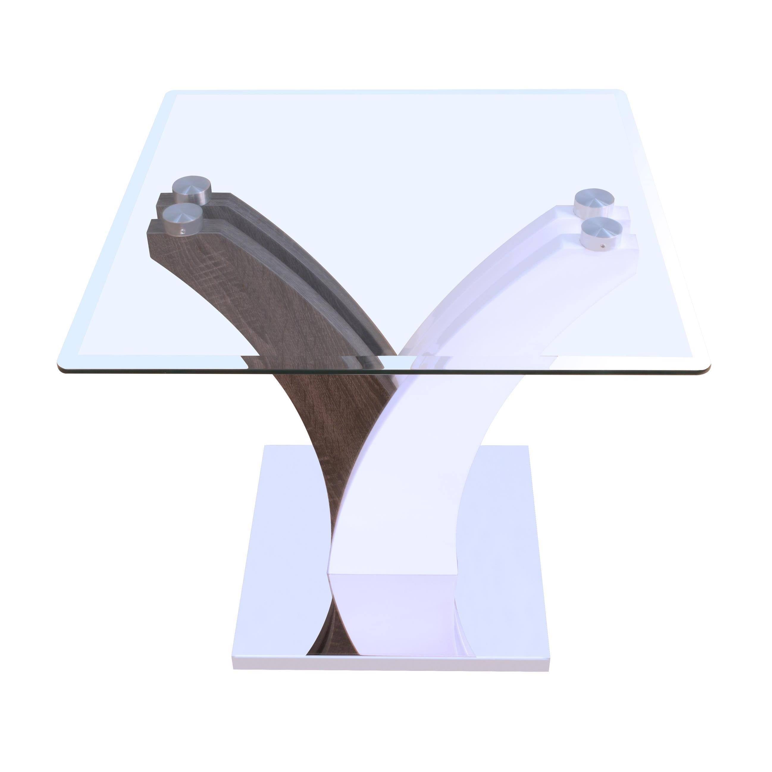 Clear Glass White Walnut Sofa Table A478