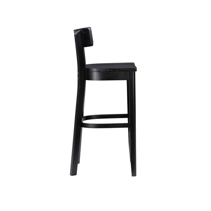 Solid Wood Set of Two Barstools in Black X47782