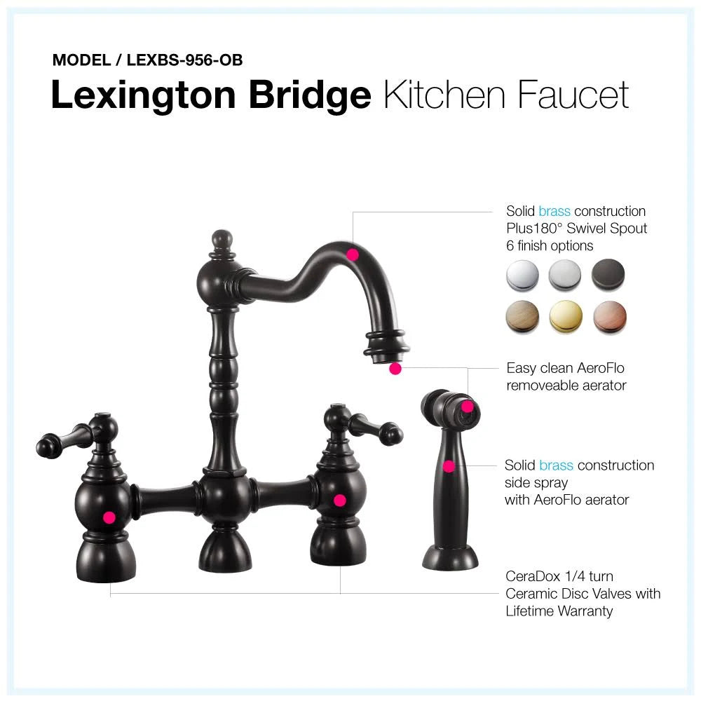 Oil Rubbed Bronze Kitchen Faucet with Sidespray E245