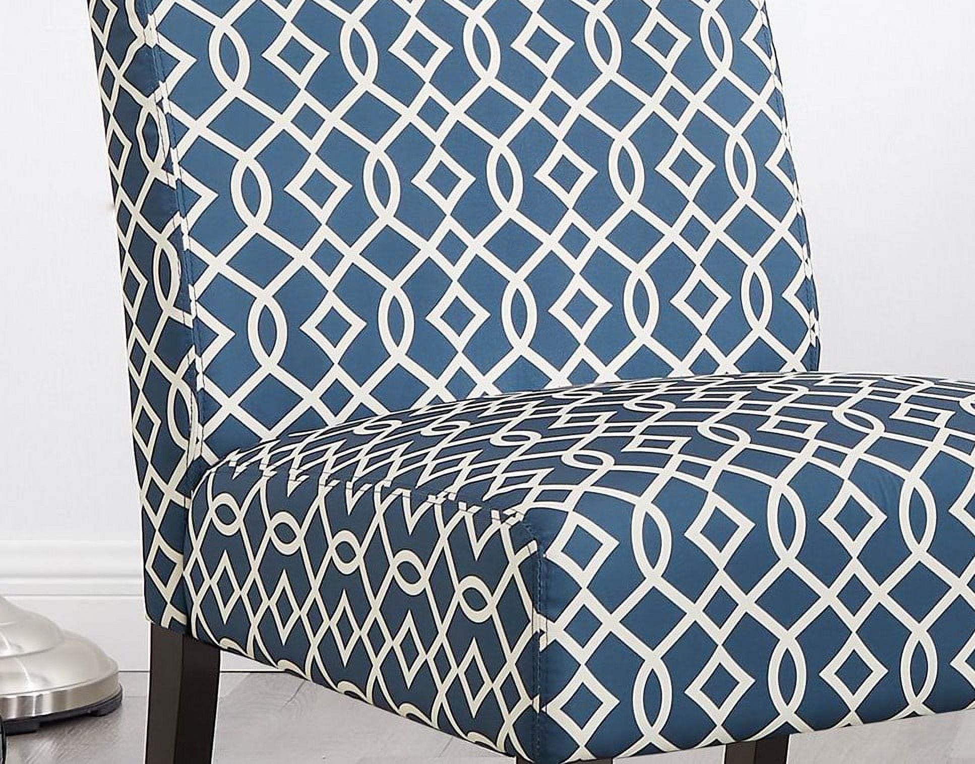 3pc Blue Fabric Upholstered Side Table and 2 Chairs G8487
