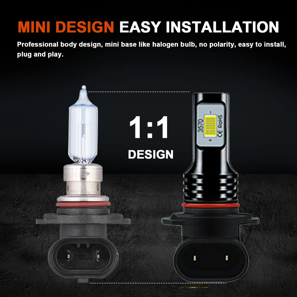 6X LED Headlights Bulbs Kit 6000K P667