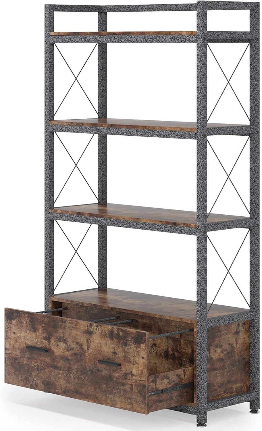 Lateral Filing Cabinet with Open Storage Shelves H8874