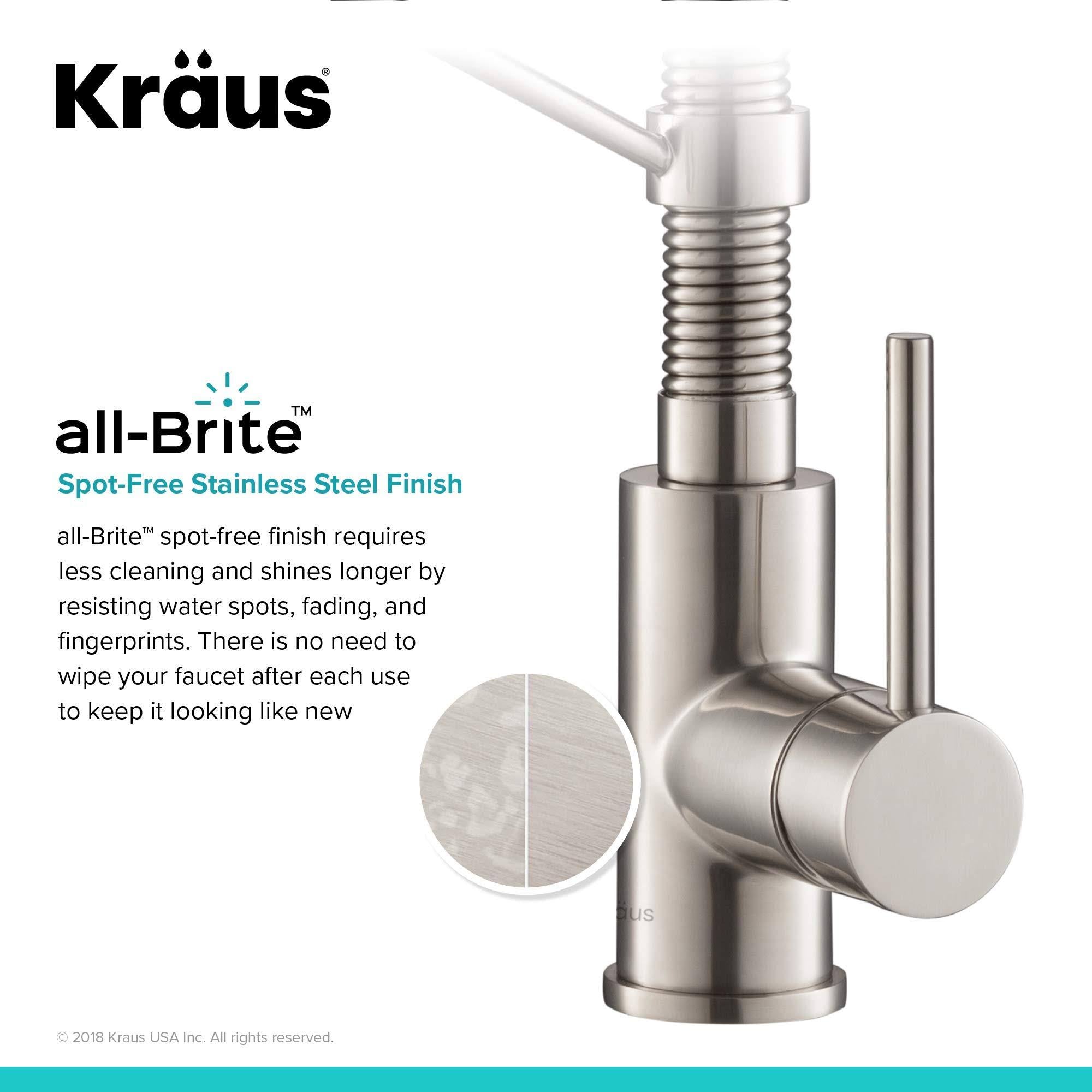 Commercial Kitchen Faucet with Soap Dispenser, Spot Free Stainless Steel V30502