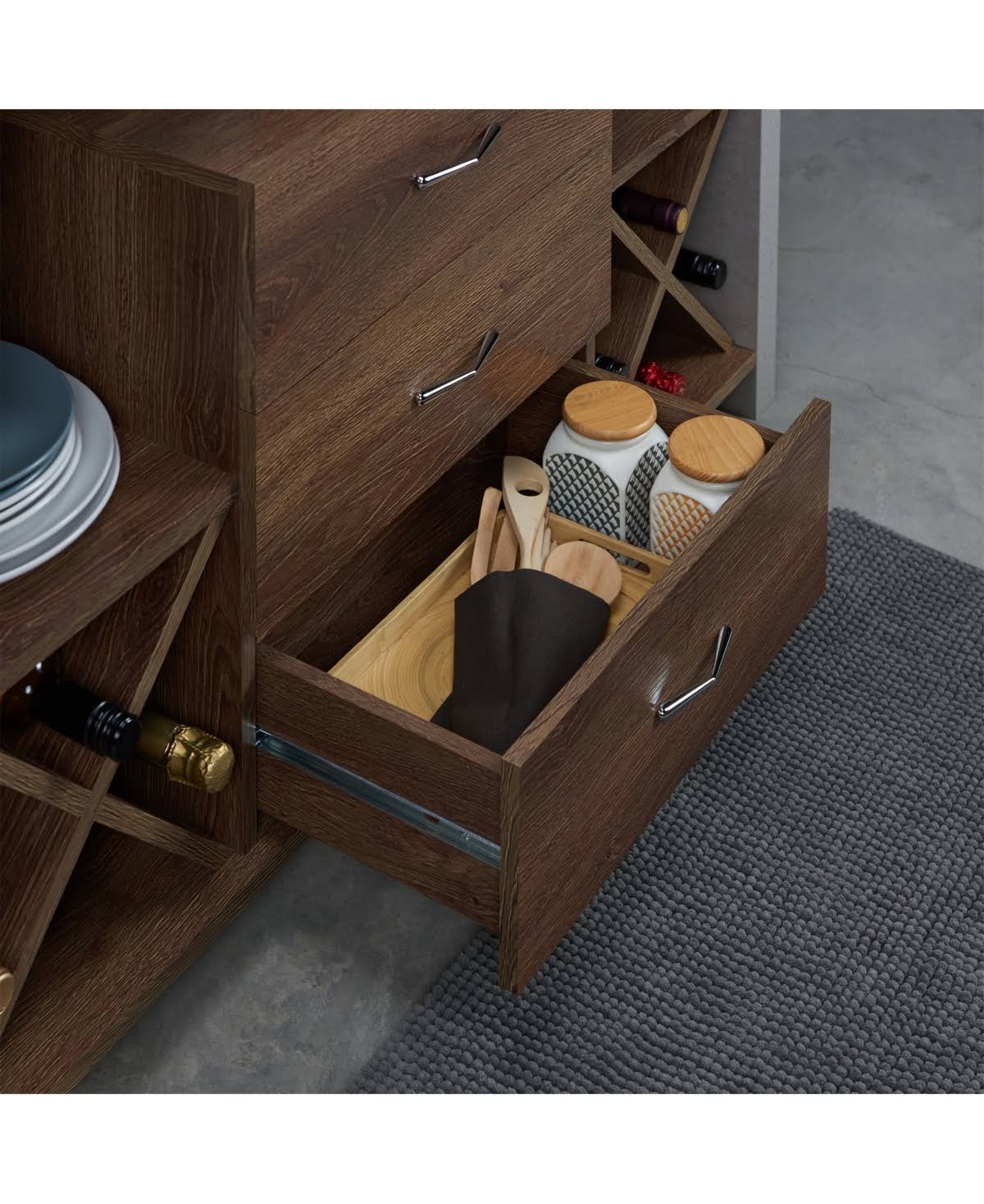 Industrial Buffet Table Brown R1872