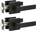 2 Pack Matte Black Heavy Duty Entrance Lever Door Handle Y782554