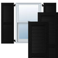 Black Exterior Composite Louvered Shutters Per Pair L4296
