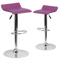 2 Pk. Vinyl Adjustable Height Barstool with Chrome Base, Purple P5216