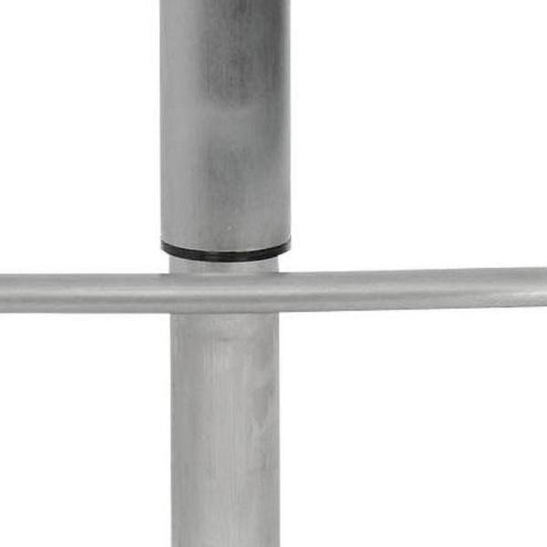 White Leather Seat Stainless Steel Adjustable Bar Stool W2300