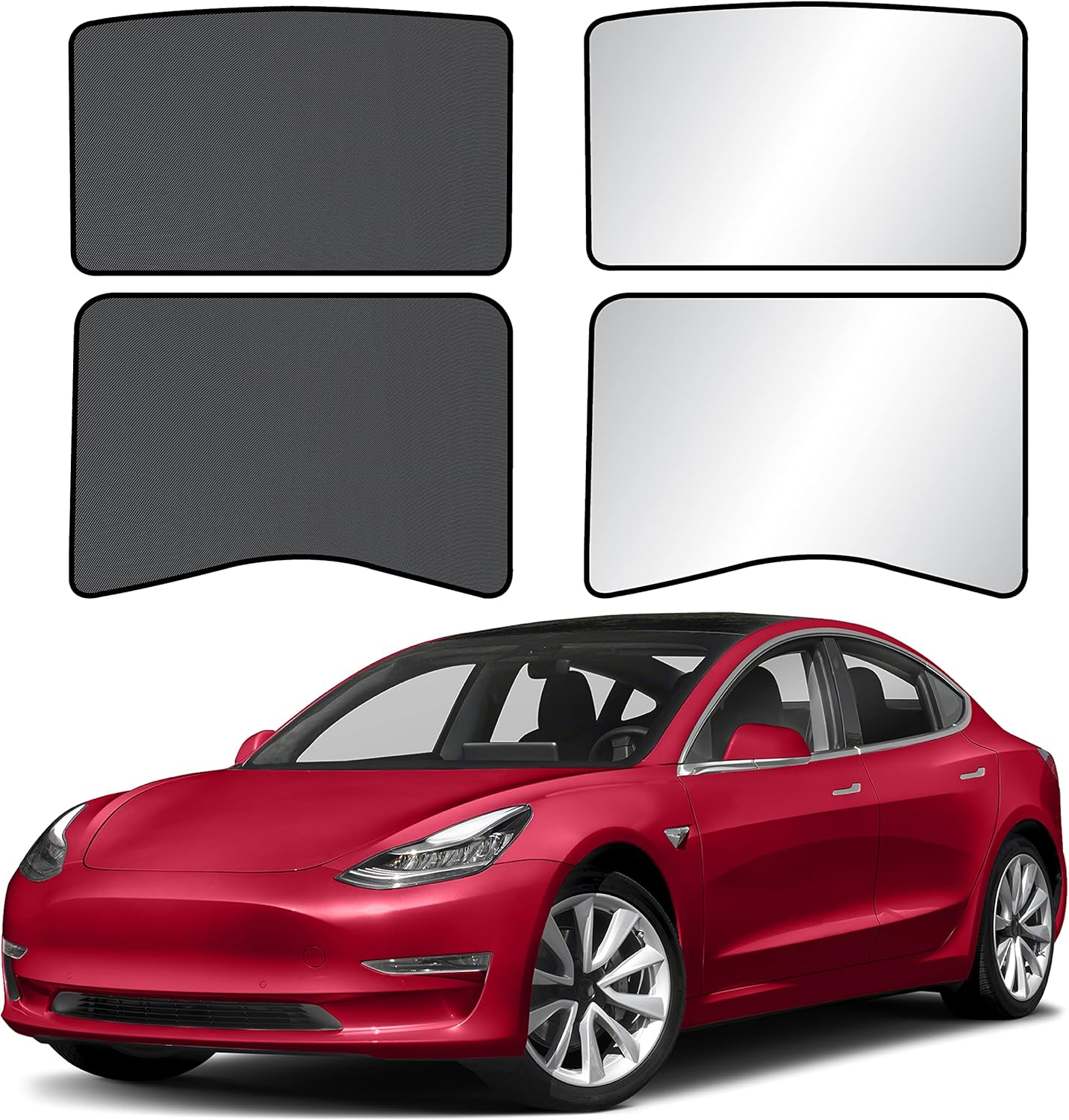 Foldable Sunroof Shade Cover with Heat Insulation Film, Pack of 2 X311