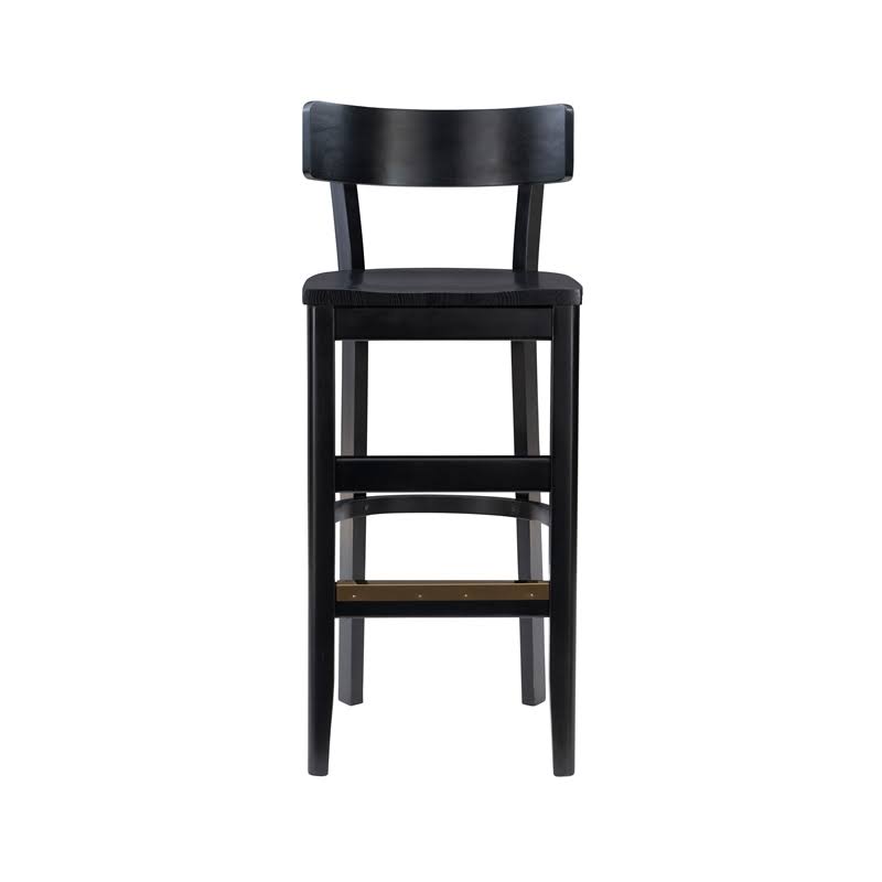 Solid Wood Set of Two Barstools in Black X47782