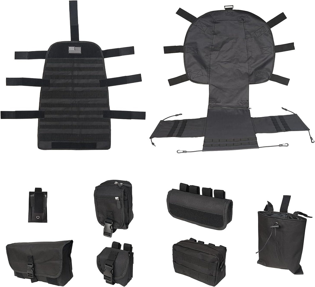 Tactical Seat Organizer with Storage Bag Multi Pocket Molle Pouch C4896