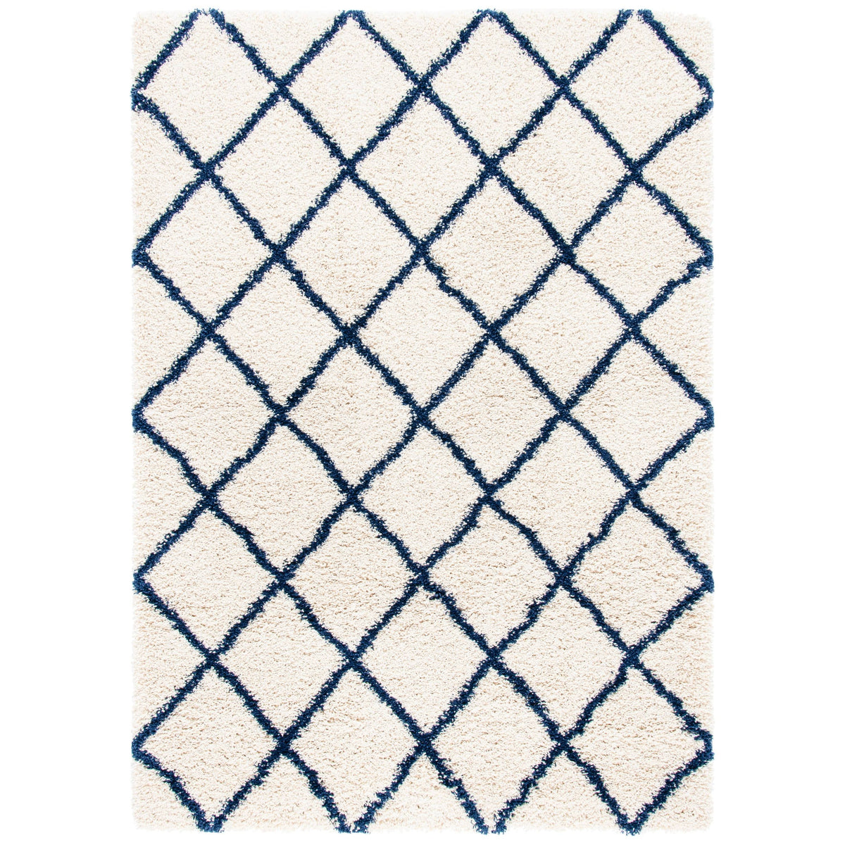 Ivory / Navy Shag Rug M30715