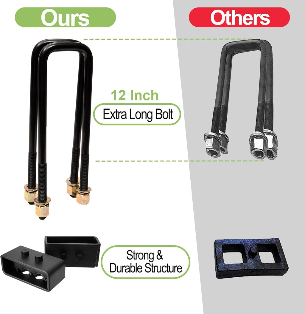 2 inch Rear Leveling Kit with Extended U Bolts Pickup Pack of 2 W30339