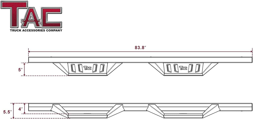 Fine Texture Black Running Boards (2pcs) C691465