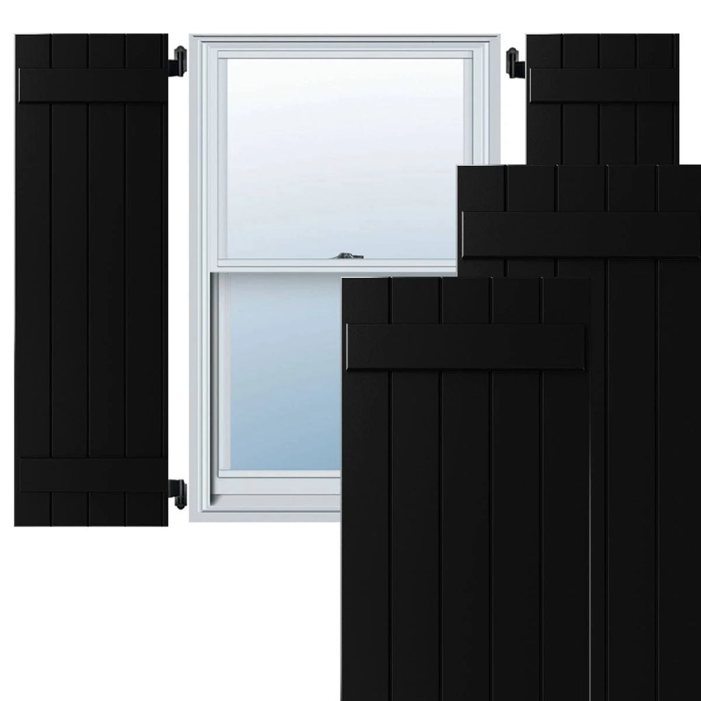 Black Composite Board-n-Batten Shutters (Per Pair) Y581913
