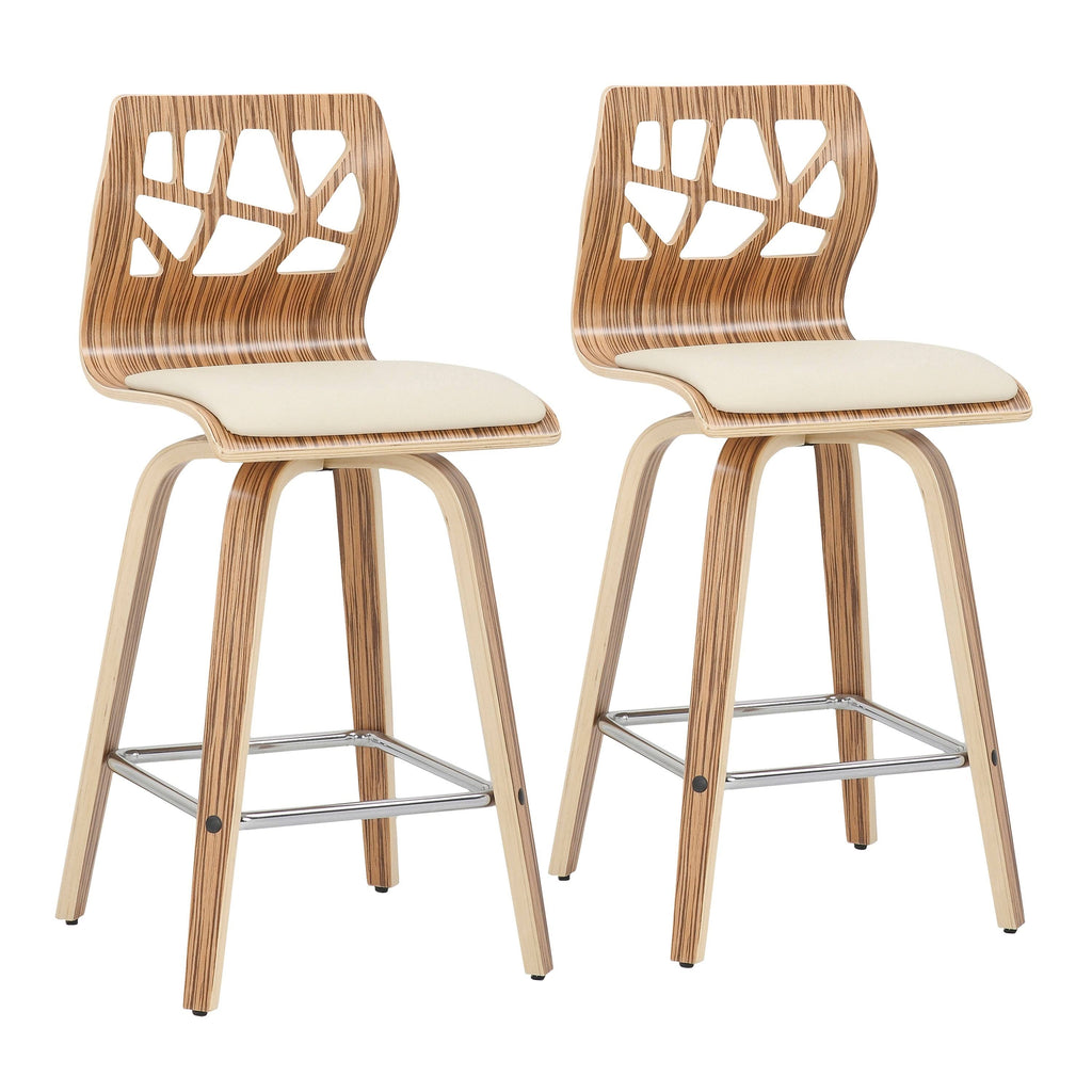 Set of 2 Natural Wood Counter Stool G848384