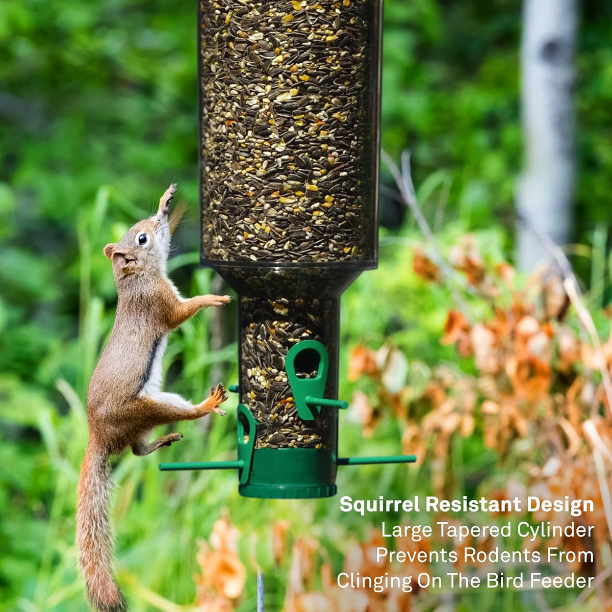 Squirrel Proof Wild Bird Feeder, Large Cylinder Tube 7lb Capacity, Pack of 2 N343