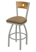 25-inch Swivel Counter Stool with Anodized Nickel Finish Q7086