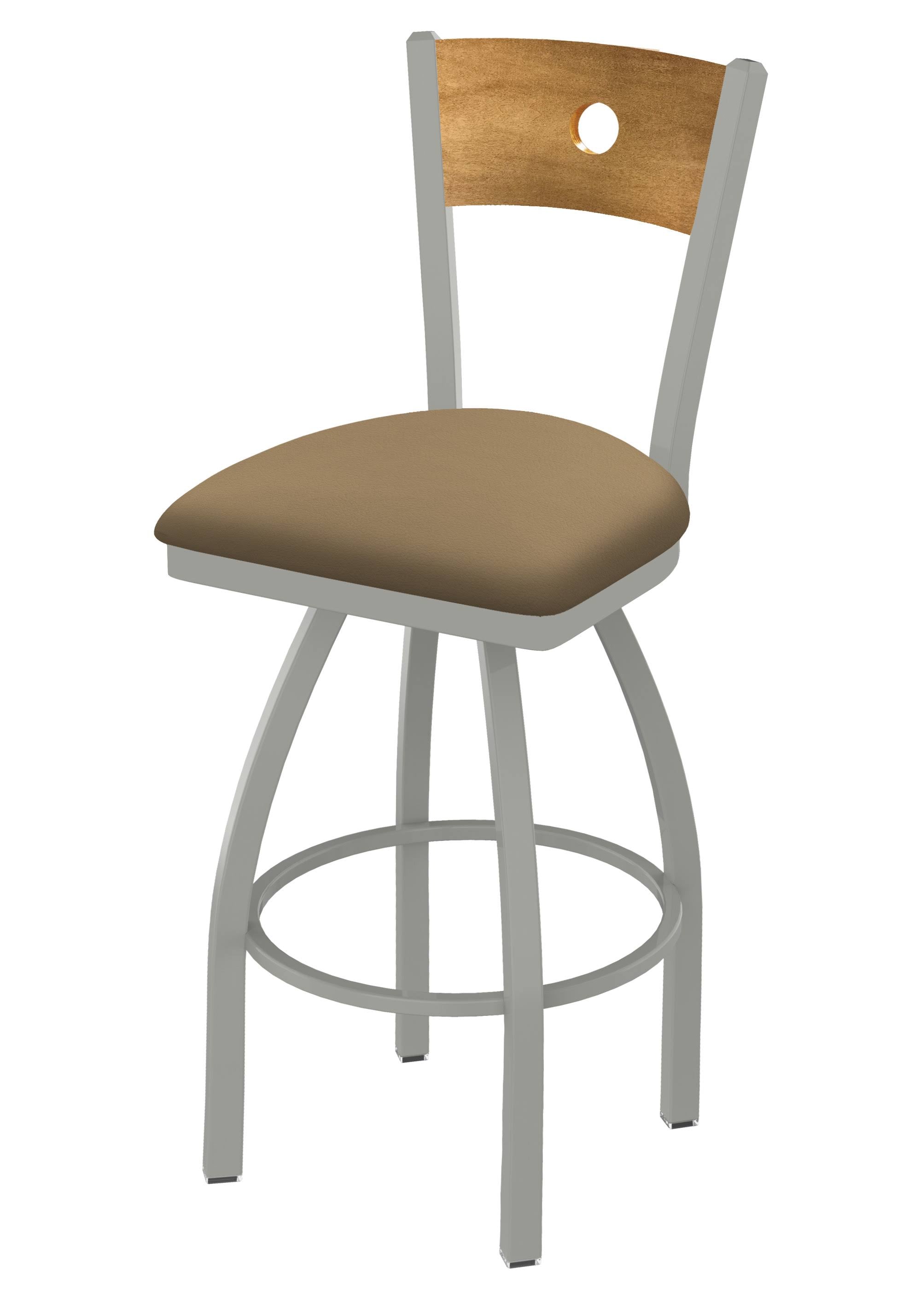25-inch Swivel Counter Stool with Anodized Nickel Finish Q7086