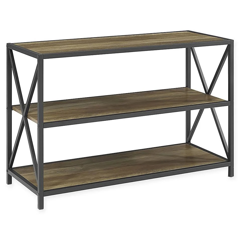 Rustic Oak Bookshelf Console Table F2941