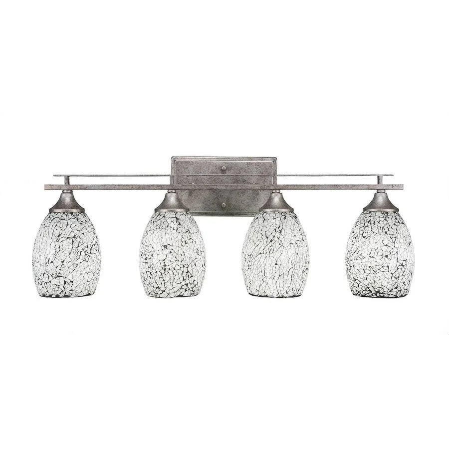 Four Light Bath Bar Aged Silver U13438