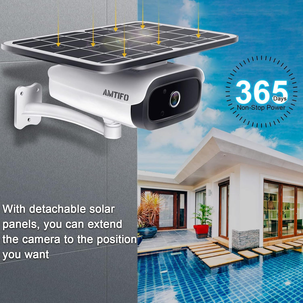 Wireless Outdoor Solar WiFi Surveillance Camera System with Two Way Audio and Night Vision W6118