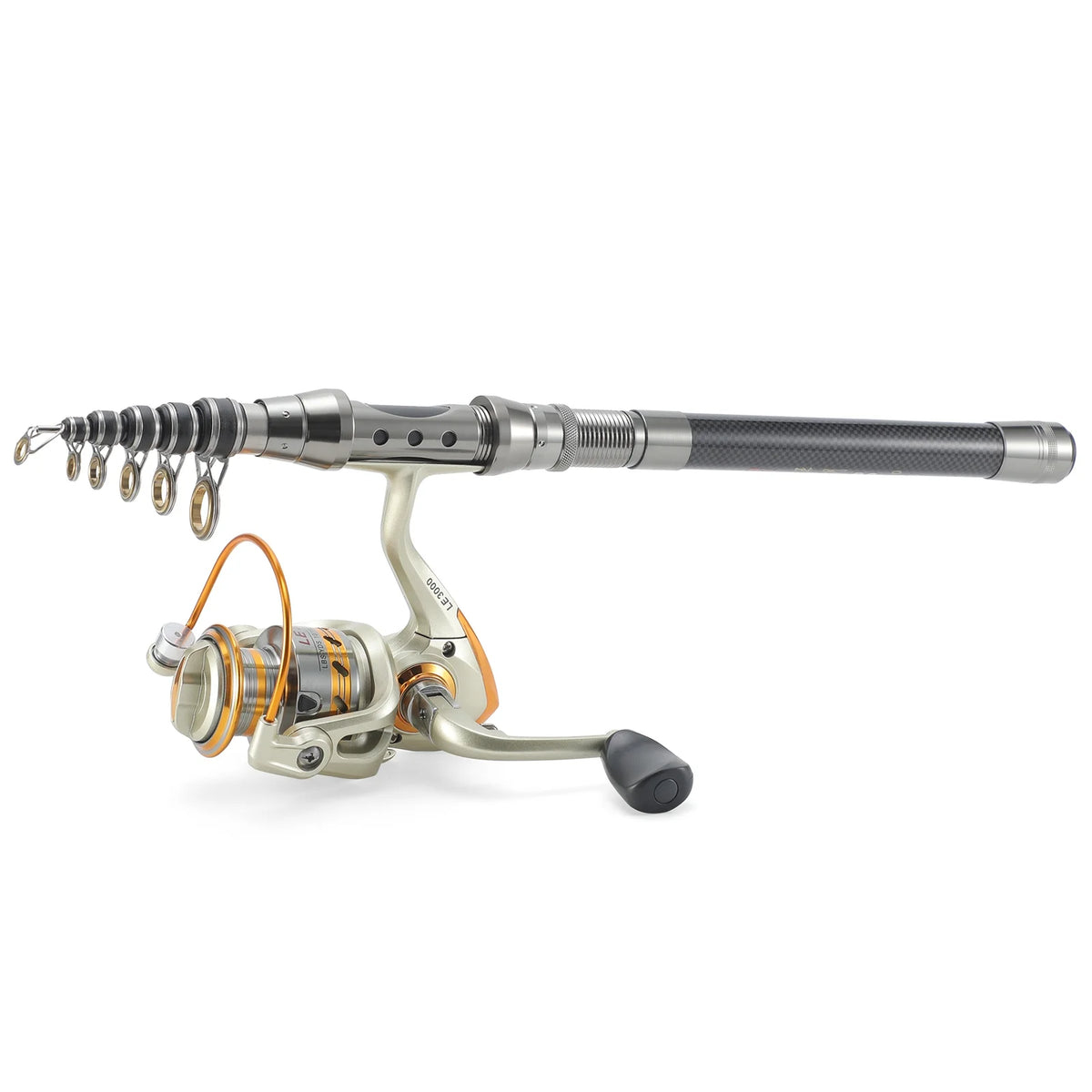 Telescopic Fishing Rod and Reel Combo with Spinning Reel, 100M Fishing Line, Lures, Hooks, and Jig Head X107447