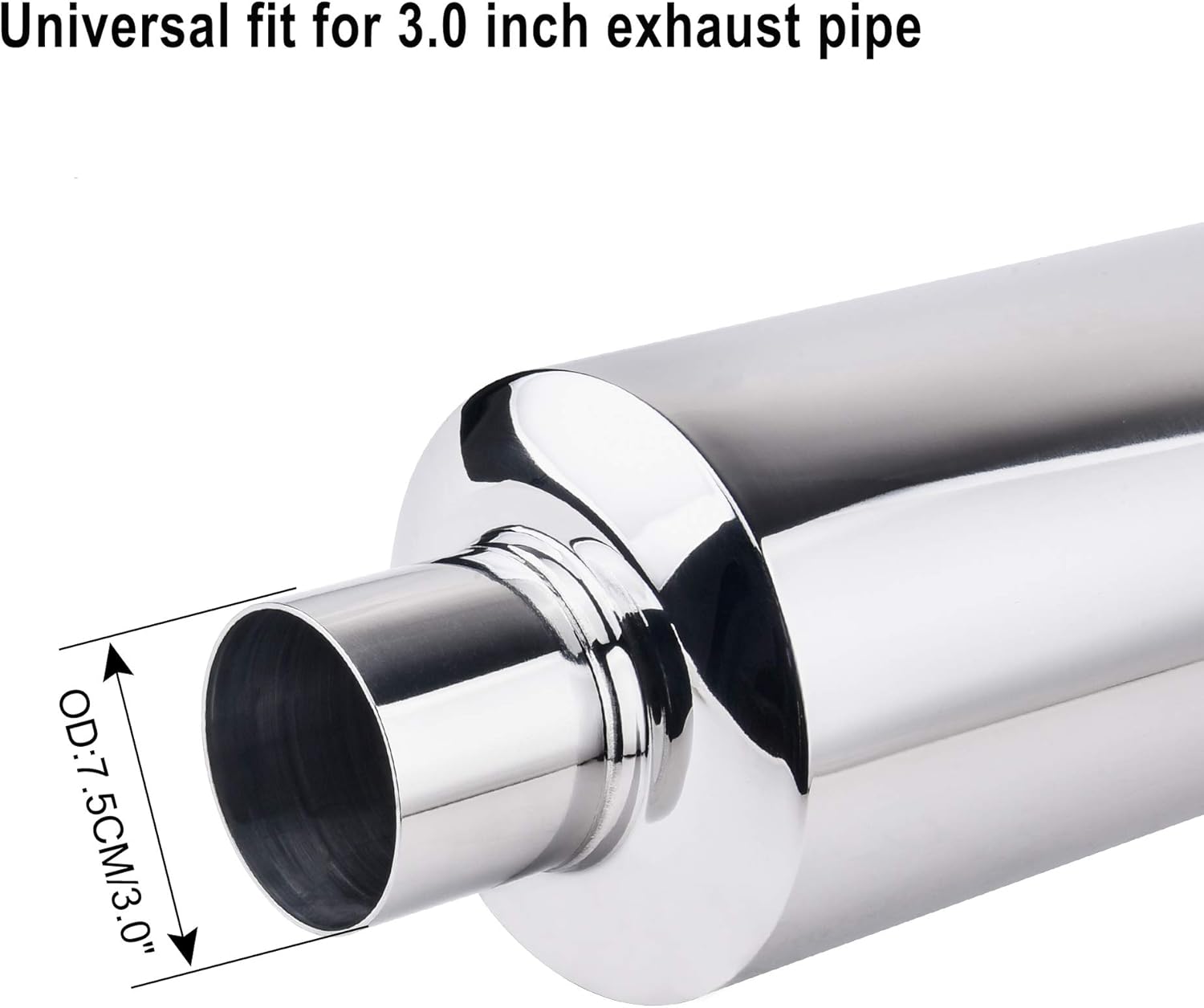 Stainless Steel Exhaust Tip, 18.5" Length, 3'' Inlet 4'' Outlet, Pack of 2 O7109