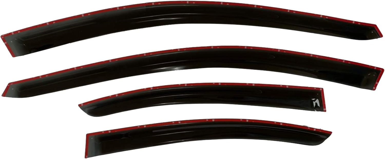 Smoke Tinted Tape-On Side Window Visor Deflectors Rain Guards Pack of 2 G478