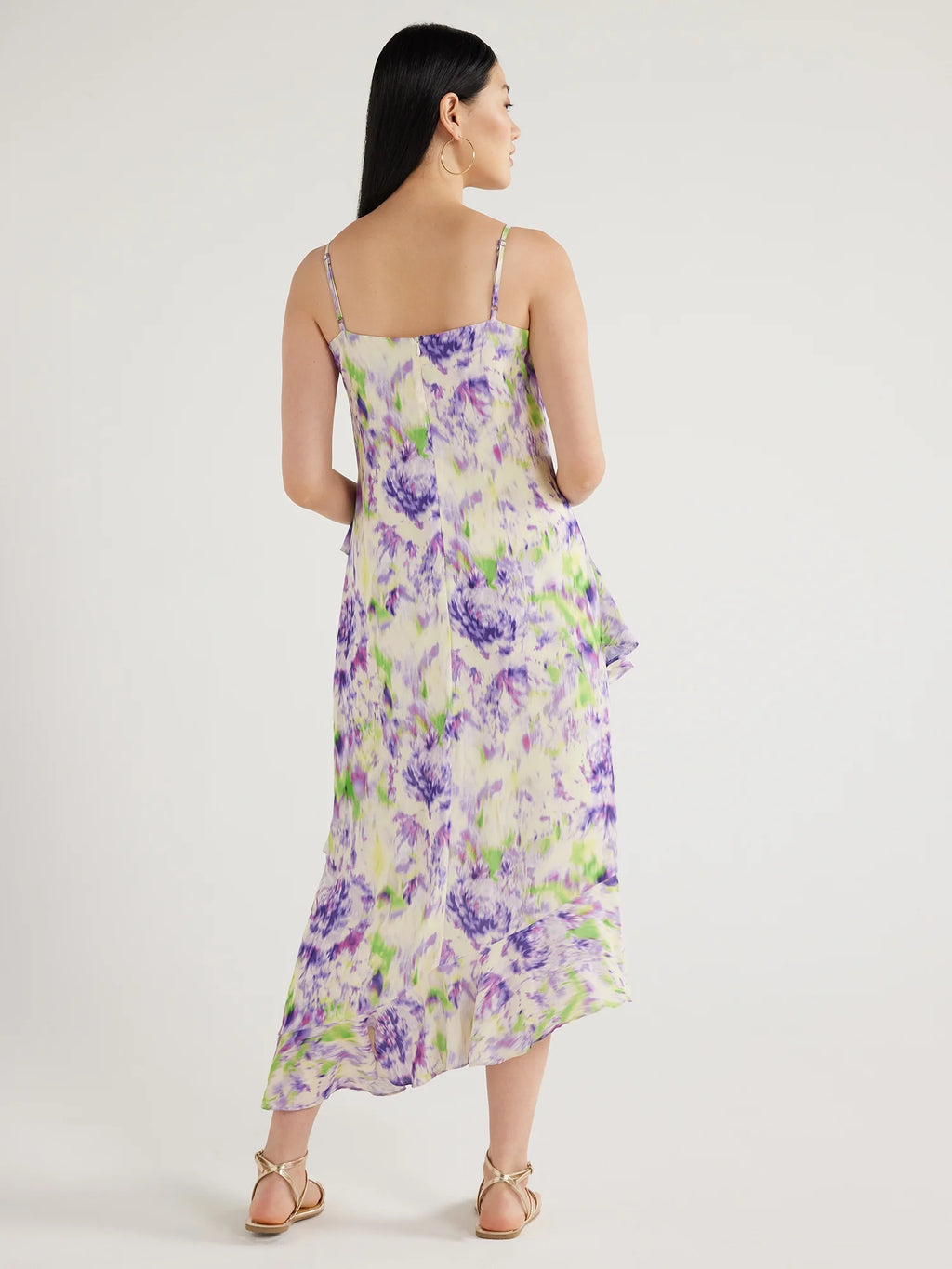 Ruffle Slip Bias Cut Dress Z1099