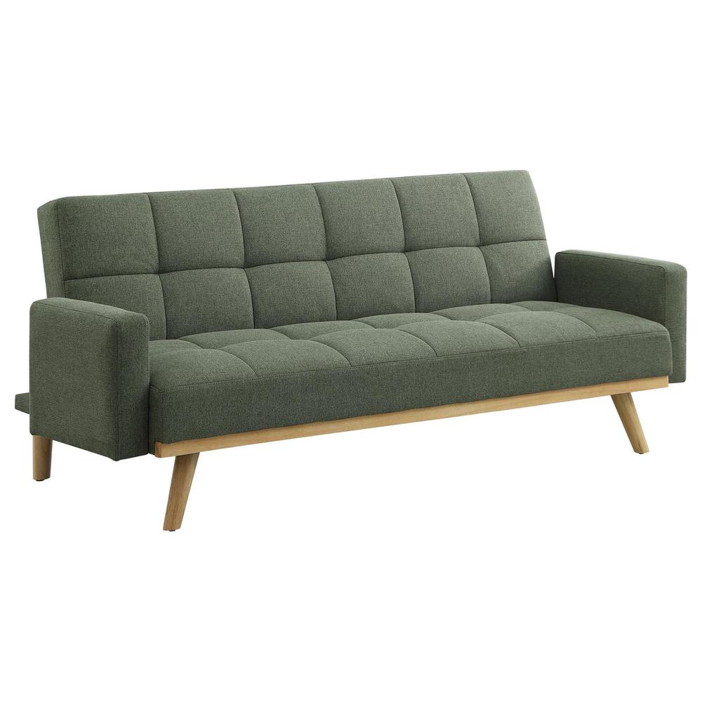 Sage Green Fabric Upholstered Convertible Sofa Bed U613
