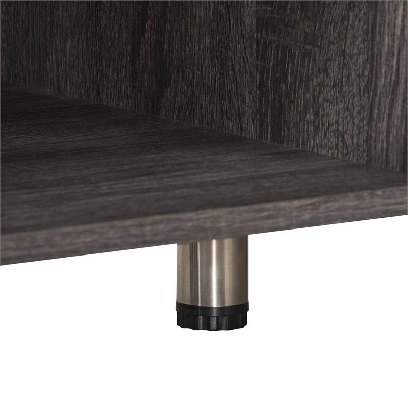 Distressed Carbon TV Bench in Gray C1186