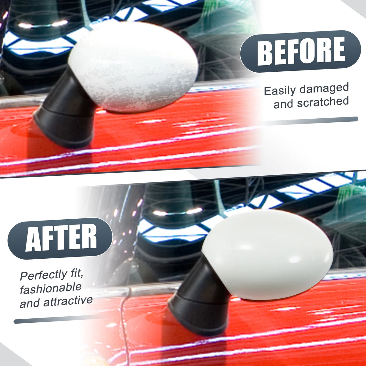 White Left Side Mirror Cover Cap for BMW Mini Clubman R55 Hatchback Cooper R56 L809