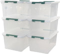 20 Quart Clear Plastic Bin with Lid, 6 Packs I386457