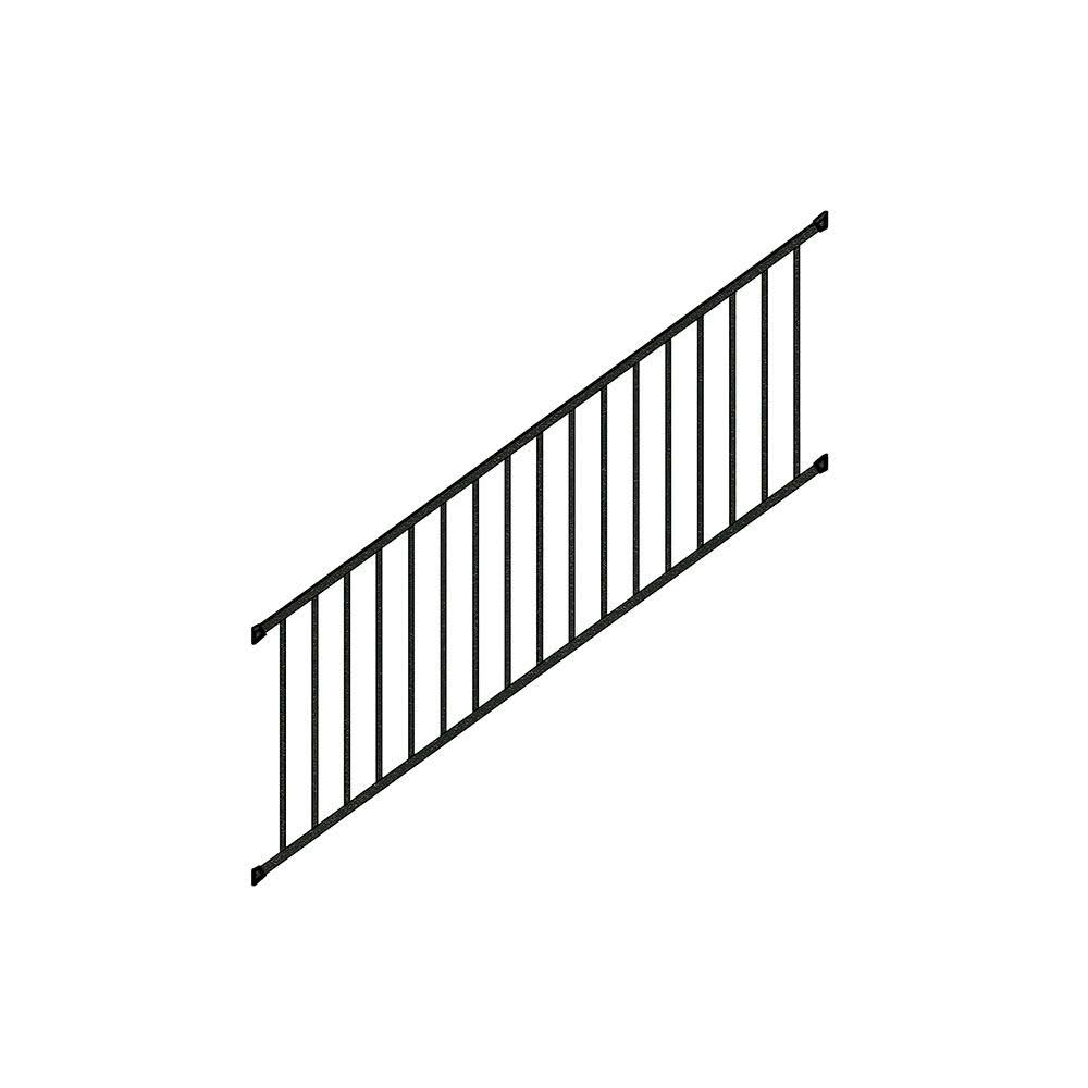 Textured Black Aluminum Rail Kit Stair C2639
