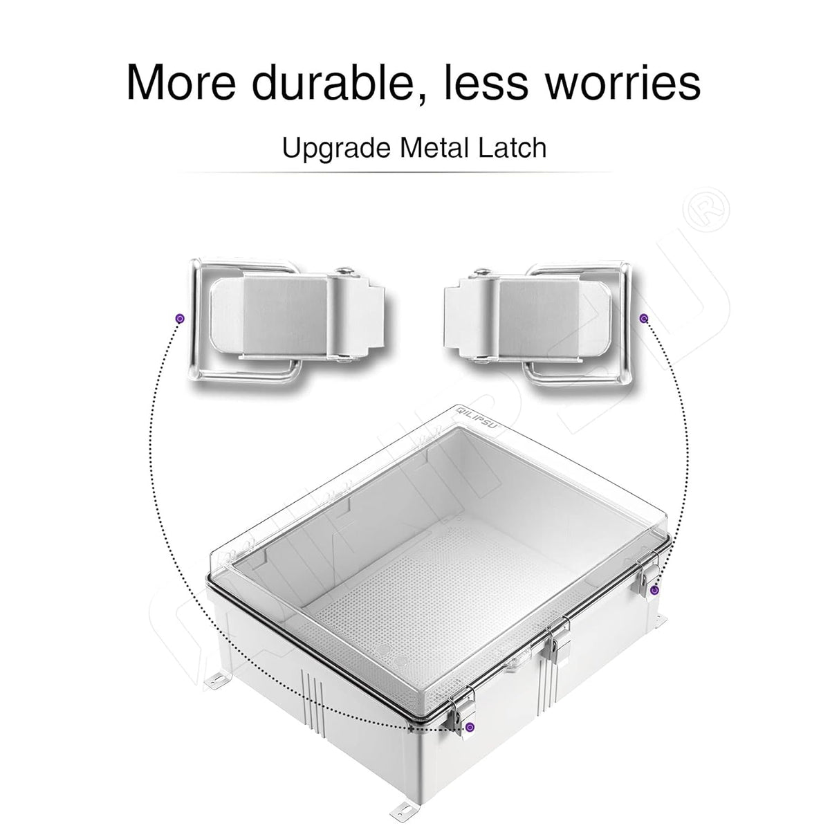 Clear Hinged Cover Junction Box with Mounting Plate, IP67 Waterproof ABS Plastic Grey U6795