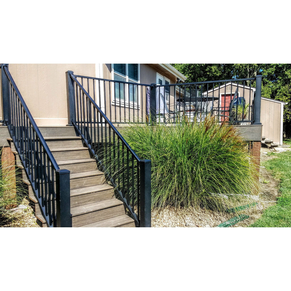 Textured Black Aluminum Rail Kit Stair C2639