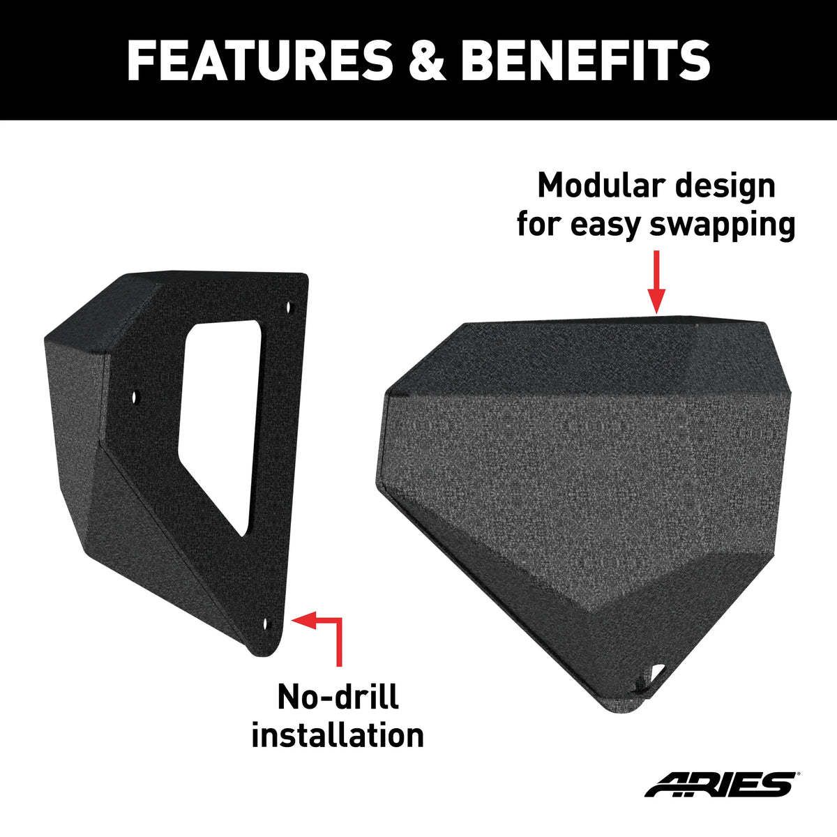 Black Steel Front Bumper Corners Only O2494