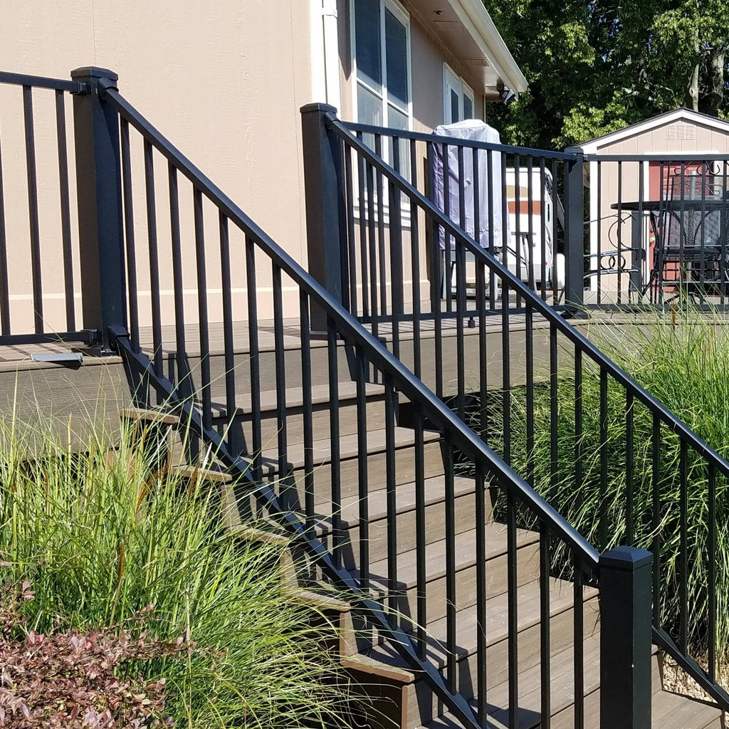 Textured Black Aluminum Rail Kit Stair C2639