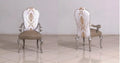 Antique Silver Dining Arm Chair Set 2Pcs S365