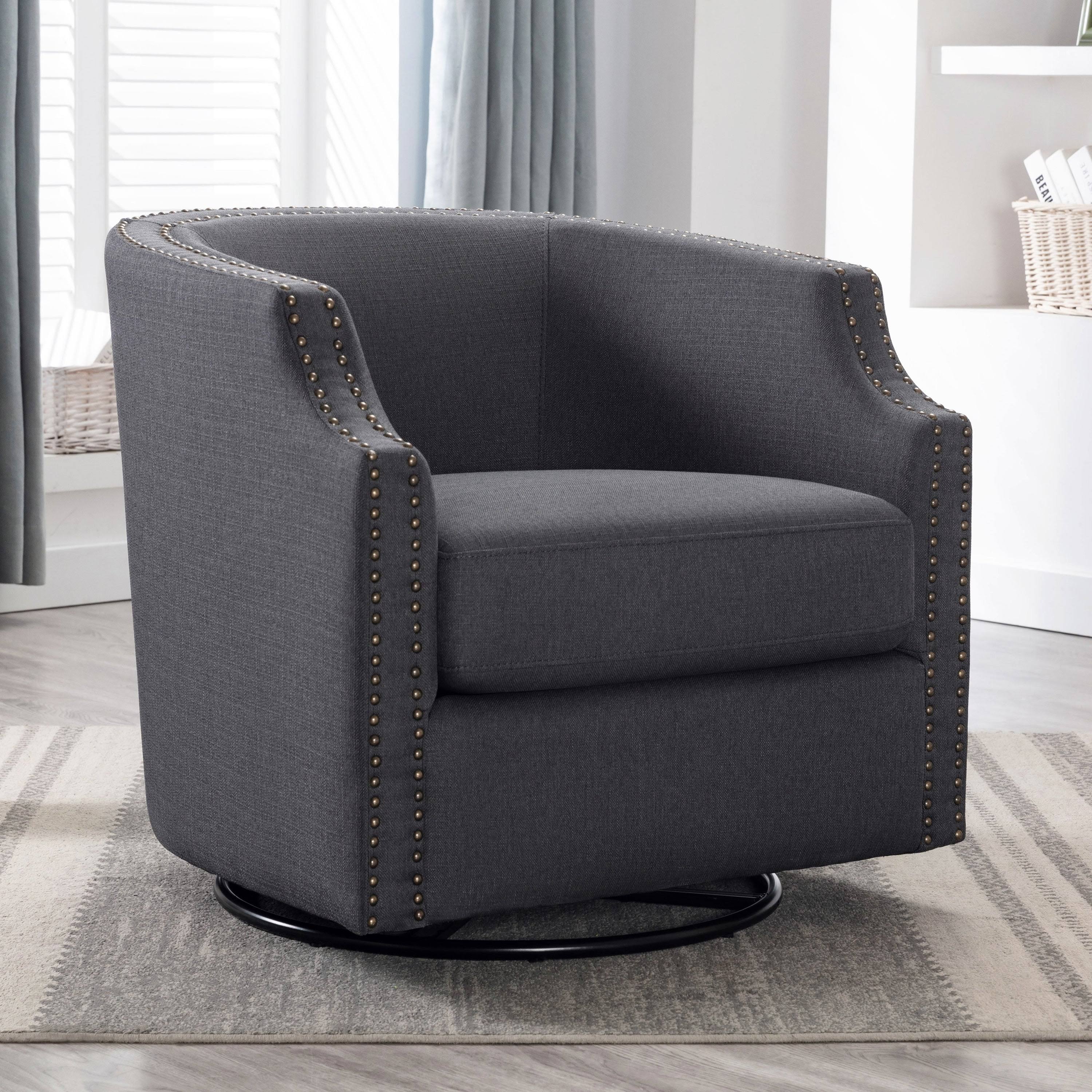 Sky Blue Swivel Barrel Chair O69440